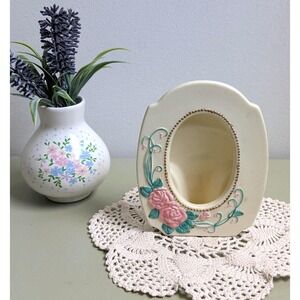 Vintage Oval Photo Frame | Pink Rose Floral Picture Frame